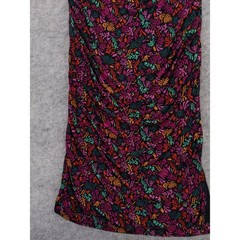 Ava & Viv Stretch Mesh Bodycon Midi Dress 4X Black Floral Ruched Strappy