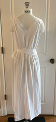 Vince White Wrap Sundress Size M Side Tie Belted Pockets Midi Sleeveless