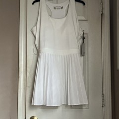 Laura Ashley White Solid Scoop Neck Pleated Fit & Flare Strappy Dress XL