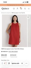 Quince Linen Red Dress Chili Small – Fab for Summer July 4th NWT NEW