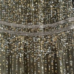 Mac Duggal 93603 Sequined High Neck Sleeveless Column Gown Olive Green Size 4
