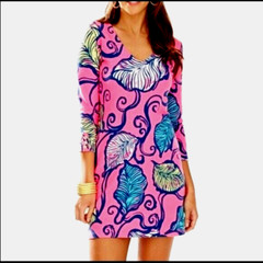 NEW Lilly Pulitzer Clarke Leaves in the Breeze Tropical Terry Cotton Dress Small