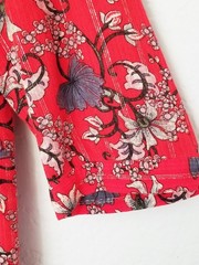 ba&sh Eve Red Floral Metallic Boho Flowy Dress Size 2, US 8 Medium Flowy $235