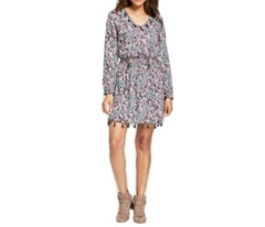 New Knox Women&rsquo;s Vintage Wine Rayon Dress Floral Print Tassels Boho-Size XLG