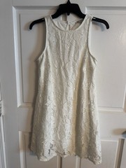 White Floral Daisy Lace Sheath Dress Women&rsquo;s Size M Sleeveless Boho
