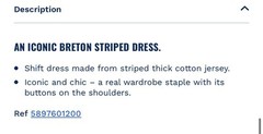 Petit Bateau Stripe Breton Dress With Gold Buttons Size L Chic And Classic ❤️