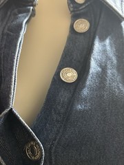 7 For All Mankind Lustre Blue Denim Button Down Shirt Dress with Tie Belt