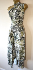 £195 REISS ADELIA Jungle Botanical Asymmetric Dress UK 8 Wedding Races Cruise
