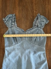 GAP Chambray Midi Dress L NWT Light Wash Blue Smocked Cottagecore Cotton
