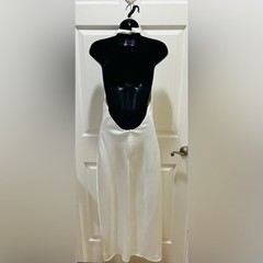 Lulus Beyond Classy White Satin Halter Midi Dress by Lulus Size Medium New NWT