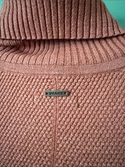 Parna Rusty Orange Knit Turtleneck Midi Figaro Long Sleeve Dress Sz S