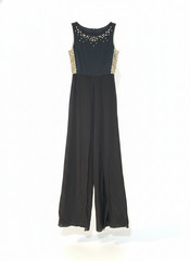 Pianurastudio Women&rsquo;s Black Sleeveless Wide Leg Full Length Jumpsuit Size 46 NWT
