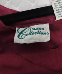 Island Collections Tropical pattern maxi Burgundy Large Side Buttons