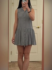 Cotton On Sleeveless Printed Polo Dress – Black & White shell pattern