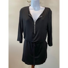 Beachsissi Size M Black Lightweight Mini Dress Adjustable Tie Waist (NWT)