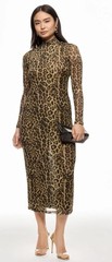 Ronny Kobo x RTR Leopard Print Midi Dress Size XS cocktail homecoming party Desi