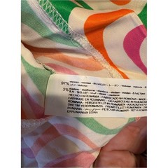Zara One Shoulder Abstract Print Mini Dress XS Pink Orange Green Retro Swirl
