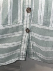 Universal Thread Green Striped Linen Blend Midi Dress Women’s Medium Button