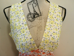 Unbranded Orange & Yellow Floral Maxi Sundress Zip Side Large
