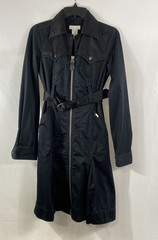 Diesel Women&rsquo;s Black Cotton Zip Front Belted Utility Dress Sz S
