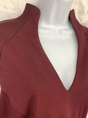 NWT Alexia Admor Size XL Burgundy V-Neck Solid Knit Exposed Zip Mini Dress NEW