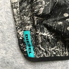 Diesel Half Zip Windbreaker Dress XXS Oversized Black Splatter Print Ultralight
