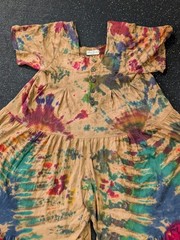 Gaerabert BOHO Queen Jumpsuit Wide Leg Womens Size OS Tie Dye Colorful