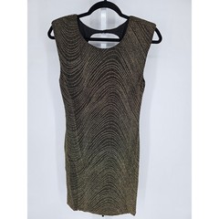 As U Wish Women&rsquo;s Black Gold Sleeveless Round Neck Low Back Party Dress Size L