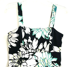 Sun Dress Madison Leigh Size 6 Floral Smocked Back Sleeveless w Straps Stretch