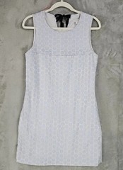 J.Crew 100% Cotton Sleeveless Back-Bow Mini Shift Dress Womens 00 Blue Striped