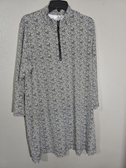 Lulu B 1/4 Zip Dress Size 1X Black Beige Leopard Print 3/4 Sleeves Stretch