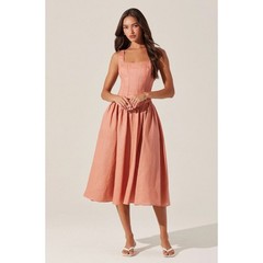 ASTR The label Thierry Linen Midi Dress Sz S Nwot Ret 100