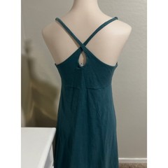 Womens Teal Twisted Bust V-Neck Mini Dress Criss Cross Keyhole Back Small/Medium