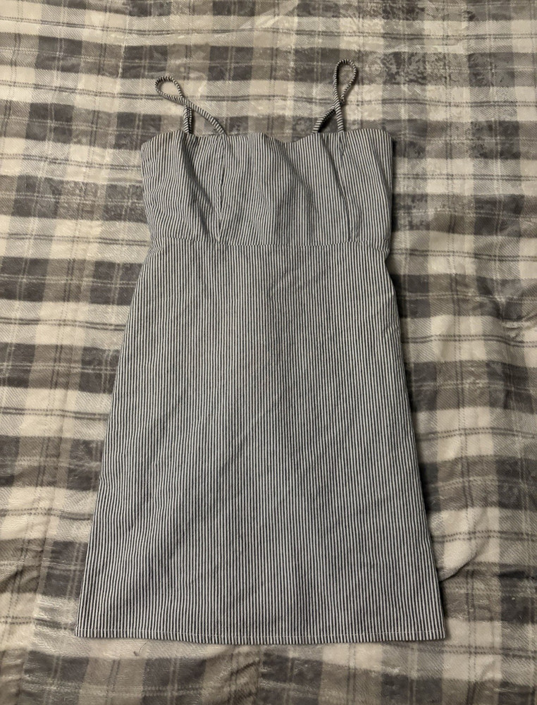 Brandy Melville Blue/White Striped Mini Dress, One Size
