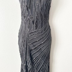 AQUA Sequin Argyle Halter Neck Floor Length Trumpet Mermaid Gown Dress Size 2
