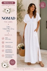 Nomad The Label White Cotton Catalina Maxi Dress XL NWT Boho Coastal Resort