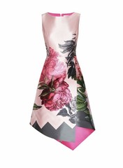 Ted Baker London Joyclyn Palace Gardens Asymmetric Dress UK Size 1