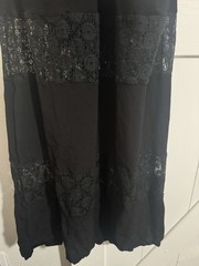 Love Tree Black Solid Halter Strappy Lace Trim Sleeveless Maxi Dress Size S