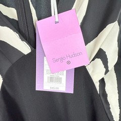 NWT Sergio Hudson x Target Zebra Print Mini Dress Black Ebony Size Large L NEW
