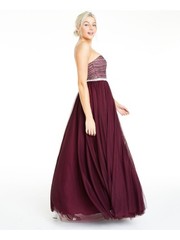 CITY STUDIO Womens Mesh Sleeveless Full-Length Formal Dress