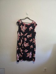 Connected Apparel Lisa Faux Wrap Floral Dress Sz 24W