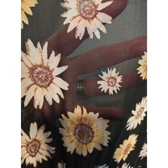 rue21 BlackYellow Sunflower SemiSheer L Cardi Prairie Western Cottagecore Fairy