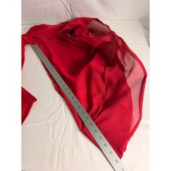 Unbranded Dramatic Mesh Bell Sleeve Mini Dress XS Red Open Back Bodycon Party