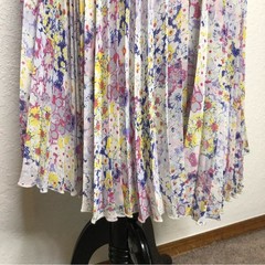 Plenty Dresses by Tracy Reese white blue yellow accordion pleat midi dress 4