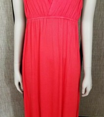 Red Orange Sleeveless Empire Waist Maxi Dress Racerback, One Size Fits Most S-XL
