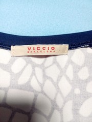 Viccio, Barcelona stretchy dress, fit size 12-14, navy blue + white