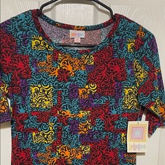 LuLaRoe Julia Form Fitting Abstract Design Midi Dress Size XS
