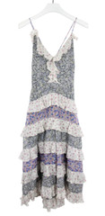 Maje Rissola Dress Womens (EU) 38 Sleeveless Ruffle Floral Midi