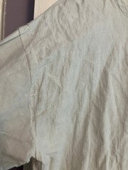 M) EILEEN FISHER Crinkle Rumple Organic Cotton Nylon Metallic BONE Sheath DRESS