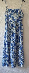 Ladies Blue & White Floral Maxi Dress Size (14) – New Without Tags